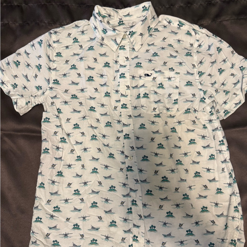 Vineyard Vines Big Boys Printed Short Sleeve Shirt